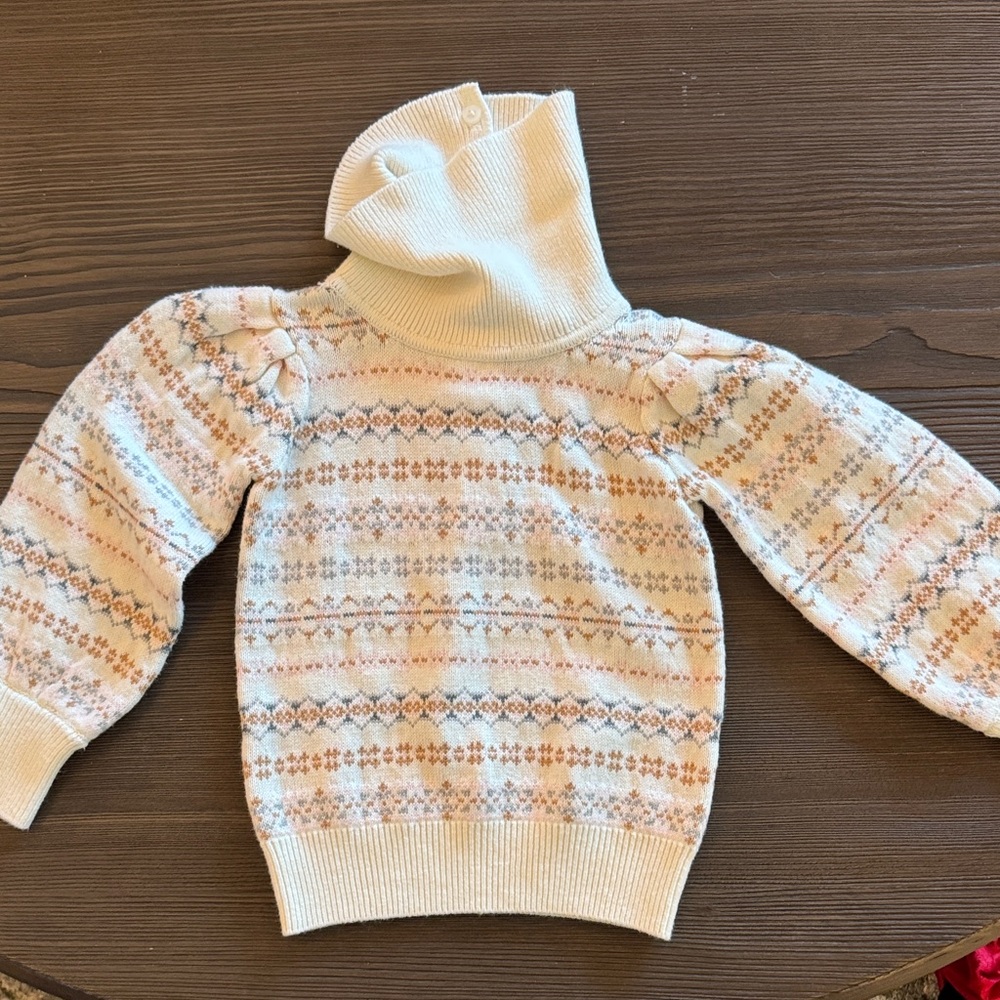 Janie and Jack Cream Patterned Sweater
